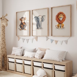 Safari nursery decor, Set of four, Nursery Posters Baby Animal Prints, Jungle theme, Nursery Pictures, Nursery decor, Gender Neutral nursery