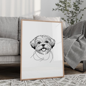 Shih Tzu print, Dog Print, Pet portrait, Dog Mom, Pet Memorial Gift, Dog Portrait, Dog Gifts, Printable, Dog memorial