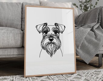 Miniature Schnauzer print, Dog Print, Pet portrait, Dog Mom, Pet Memorial Gift, Dog Portrait, Dog Gifts, Printable, Dog memorial