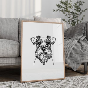 Zwergschnauzer Druck, Hunde Druck, Haustier Porträt, Hunde Mutter, Haustier Gedenkgeschenk, Hunde Porträt, Hunde Geschenke, zum Ausdrucken, Hunde Gedenkstätte