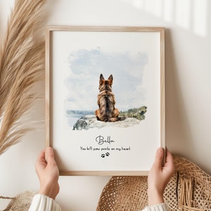 Dog Memorial Rainbow Bridge Print, Personalized Multiple Pet Custom Portrait, Remembrance, Pet Loss Sympathy Gift, They still talk about you