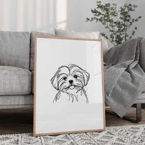 Shih Tzu print, Dog Print, Pet portrait, Dog Mom, Pet Memorial Gift, Dog Portrait, Dog Gifts, Printable, Dog memorial