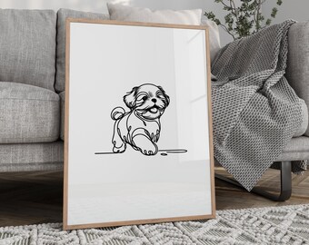 Shih Tzu print, Dog Print, Pet portrait, Dog Mom, Pet Memorial Gift, Dog Portrait, Dog Gifts, Printable, Dog memorial