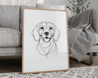 Beagle print, Dog Print, Pet portrait, Dog Mom, Pet Memorial Gift, Dog Portrait, Dog Gifts, Printable, Dog memorial