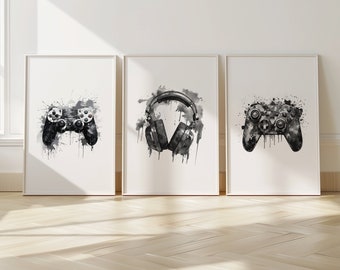 Set of 3 Gaming Prints Gaming Wall Art, Gaming Decor, Gamer Wall Art, Teen Room Prints, Boys Bedroom Decor, Gamer Prints, Video Games Room