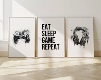 Set of 3 Gaming Prints Gaming Wall Art, Gaming Decor, Gamer Wall Art, Teen Room Prints, Boys Bedroom Decor, Gamer Prints, Video Games Room