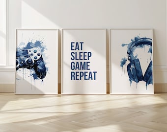 Set of 3 Gaming Prints Gaming Wall Art, Gaming Decor, Gamer Wall Art, Teen Room Prints, Boys Bedroom Decor, Gamer Prints, Video Games Room