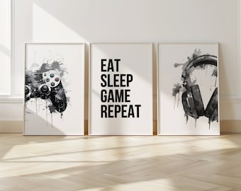 Set of 3 Gaming Prints Gaming Wall Art, Gaming Decor, Gamer Wall Art, Teen Room Prints, Boys Bedroom Decor, Gamer Prints, Video Games Room