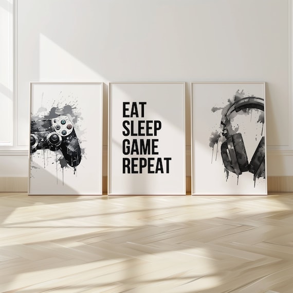 Set of 3 Gaming Prints Gaming Wall Art, Gaming Decor, Gamer Wall Art, Teen Room Prints, Boys Bedroom Decor, Gamer Prints, Video Games Room