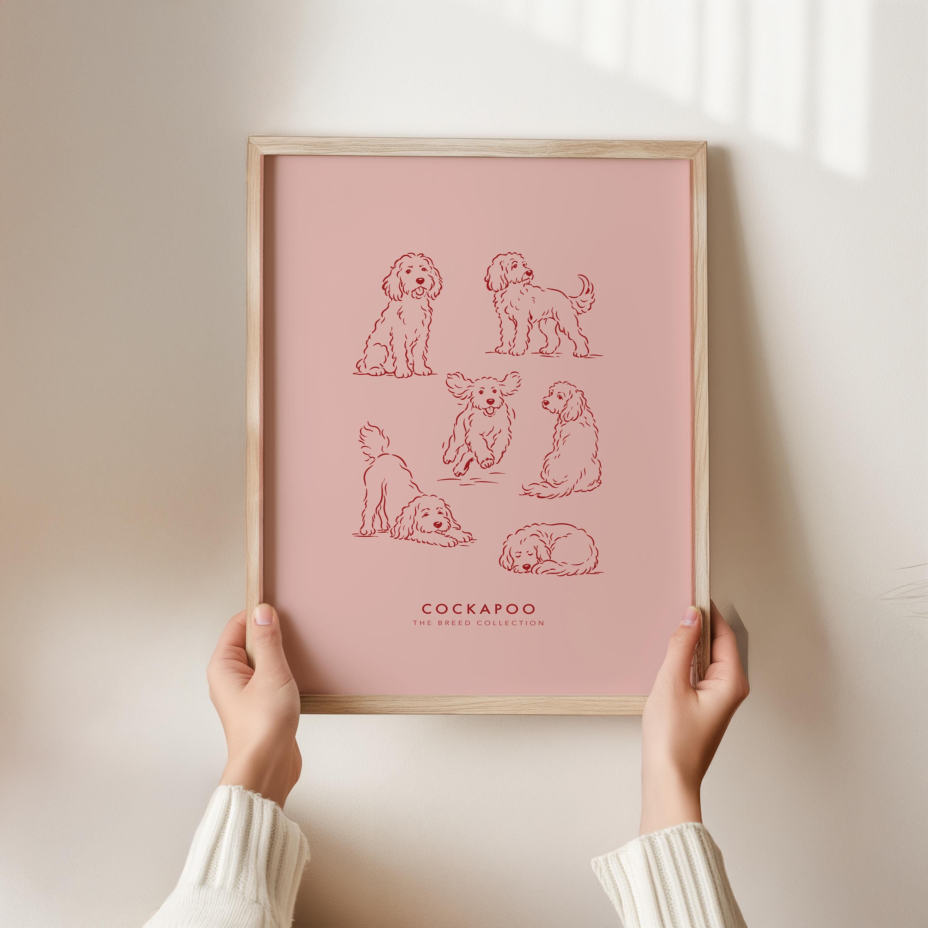 Cockapoo Wall Art Print | Minimalist Cockapoo Poster | Cute Dog Print ...