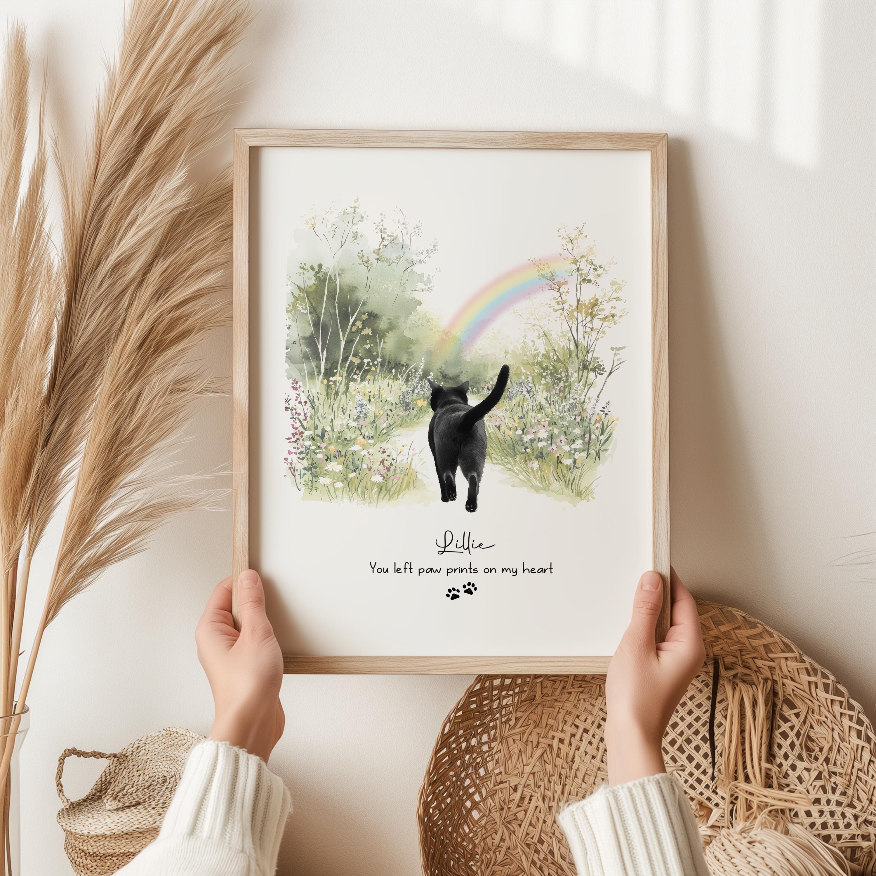Cat Memorial Gift,, Cat memorial print, Photo cat print, Pet loss print, Sympathy pet loss gift, Cat loss gift, Personalised cat print