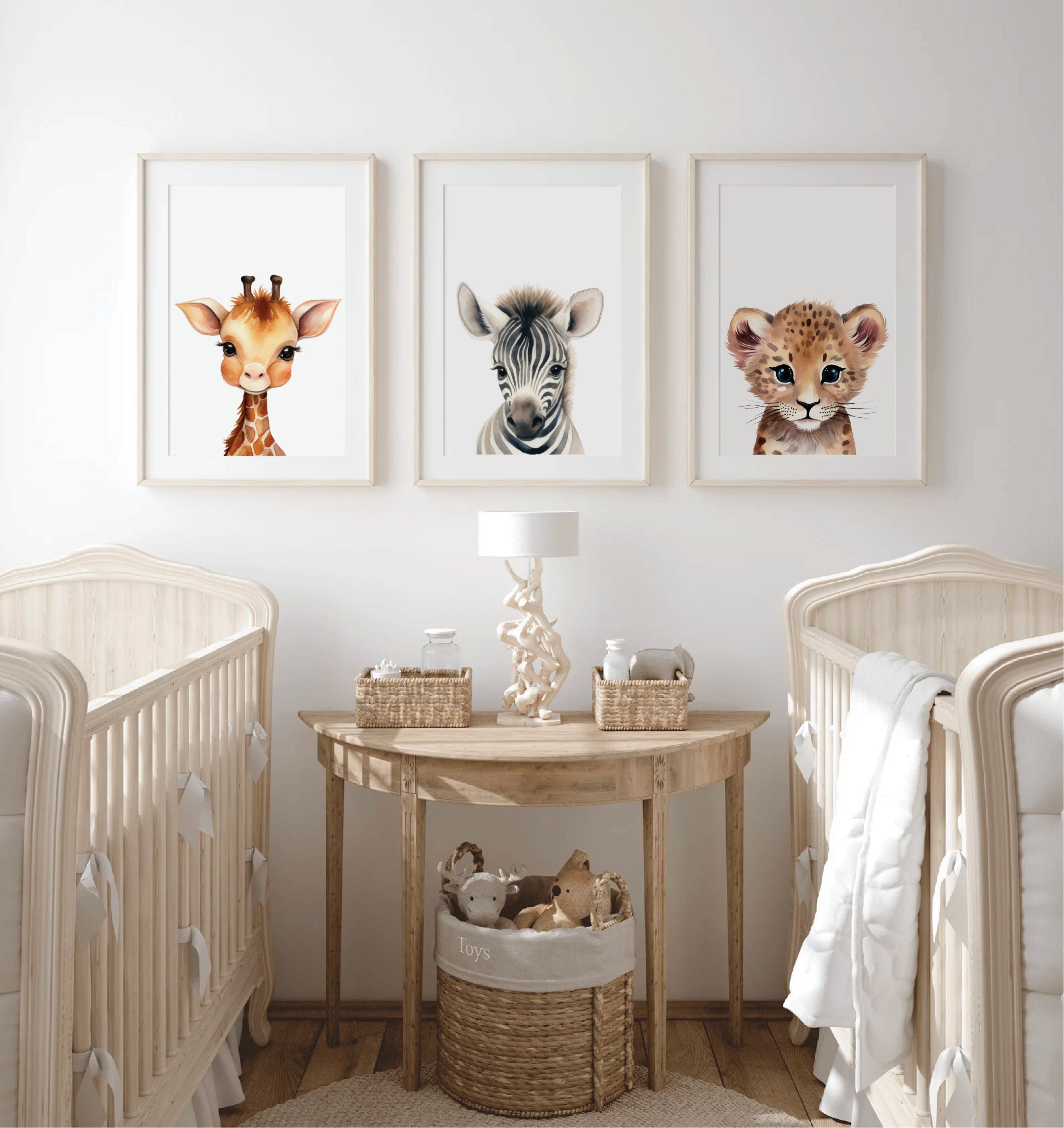 Safari Baby Animal Nursery Prints, Set of 3, Baby Animal Nursery Prints ...