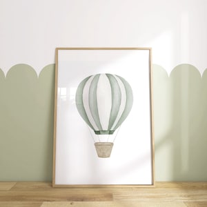Heißluftballon Print, Vintage Kinderzimmer Dekor, Reisedruck, Druckbare Kunst, Jungenzimmer Dekor, Kinderzimmer Dekor, DIGITALER DOWNLOAD