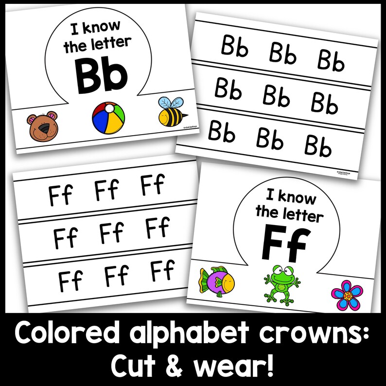 Alphabet Crowns, Alphabet Headbands, Beginning Sounds, Letters
