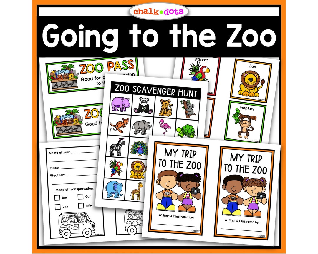 Zoo Scavenger Hunt, Zoo Field Trip Activities, Zoo Animal Cards, Zoo