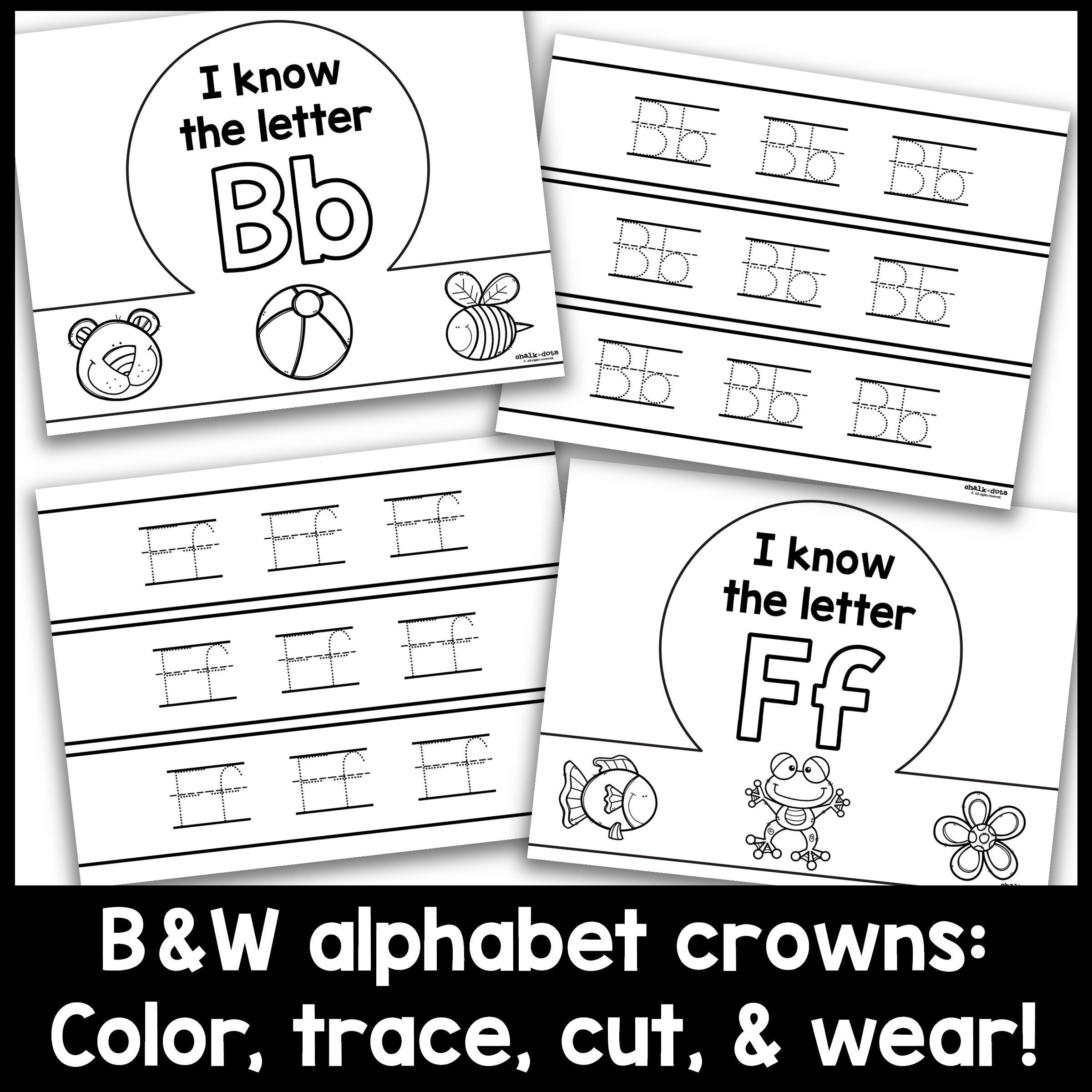 Alphabet Crowns, Alphabet Headbands, Beginning Sounds, Letters