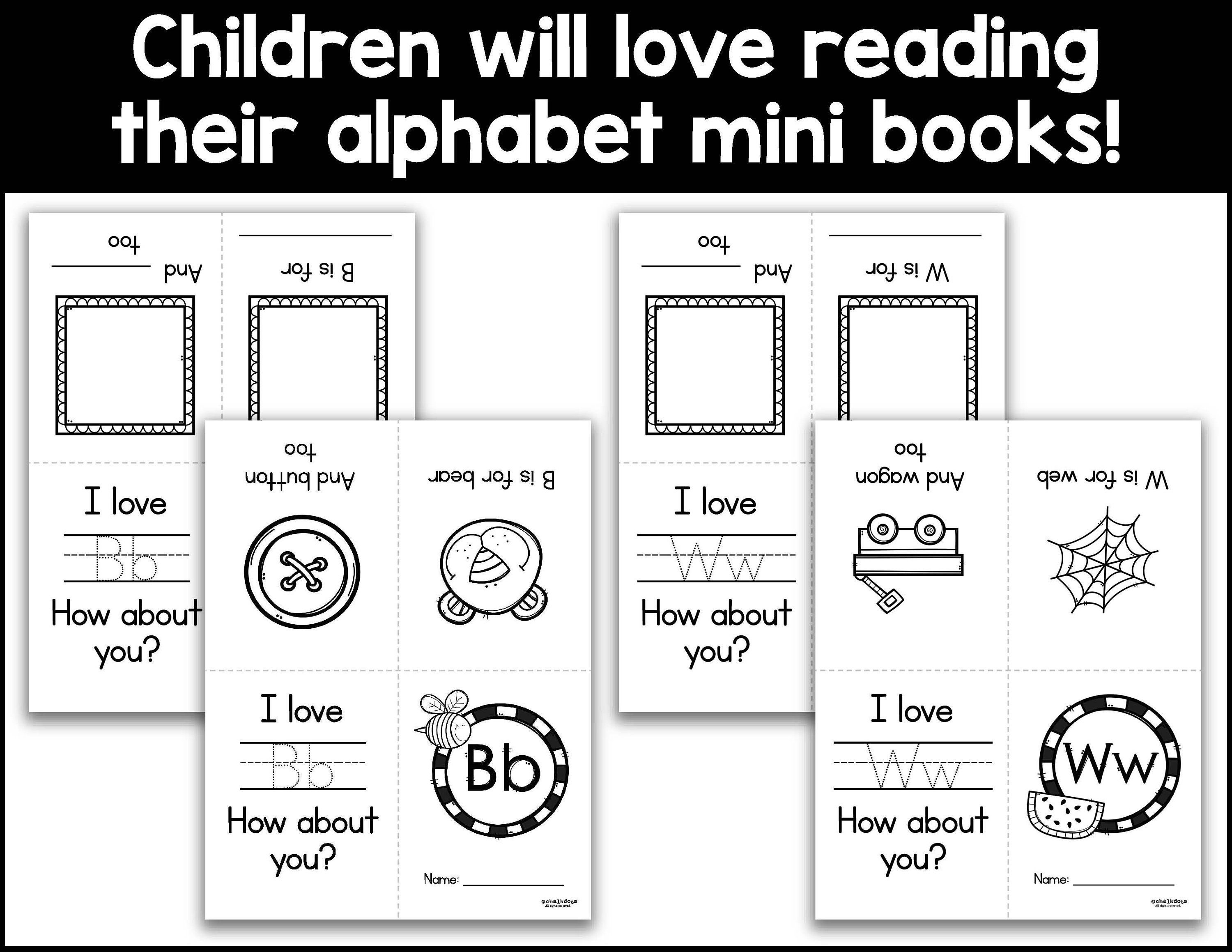 Alphabet Mini Books, Beginning Sounds, Phonics, Printables, Letter