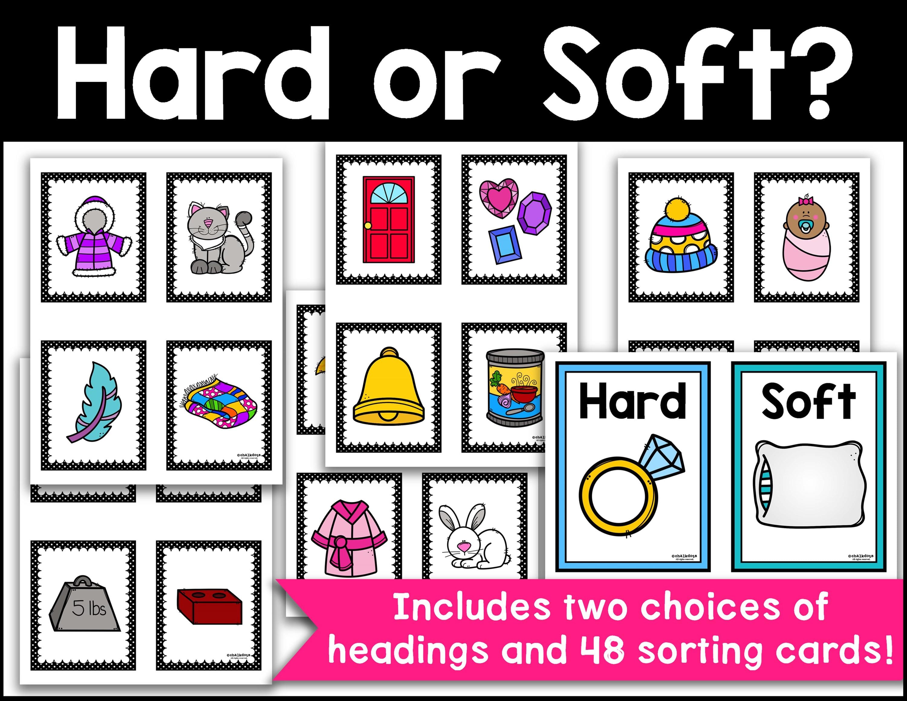 Hard and Soft Sort, Preschool Sorting Activity, Five Senses - Touch ...