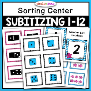 Number Sort, Number Sense, Counting, Subitizing, Flashcards, Math Center, Preschool, Kindergarten, Homeschool, Printables