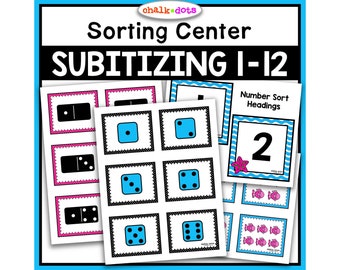 Number Sort, Number Sense, Counting, Subitizing, Flashcards, Math Center, Preschool, Kindergarten, Homeschool, Printables