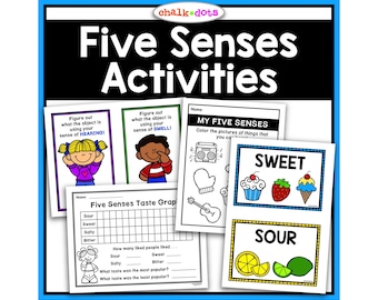 Five Senses Activities, Five Senses Unit, Preschool, PreK, Kindergarten, Science Activities, Printables, Homeschool, At-Home Learning
