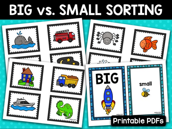big vs small sort big and small sorting comparing sizes etsy
