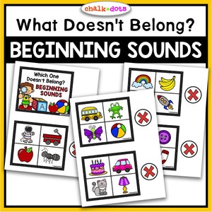 Beginning Sounds, Which Beginning Sound Doesn't Belong, Beginning Sound Activity, What Doesn't Belong, Preschool, Kindergarten, Homeschool