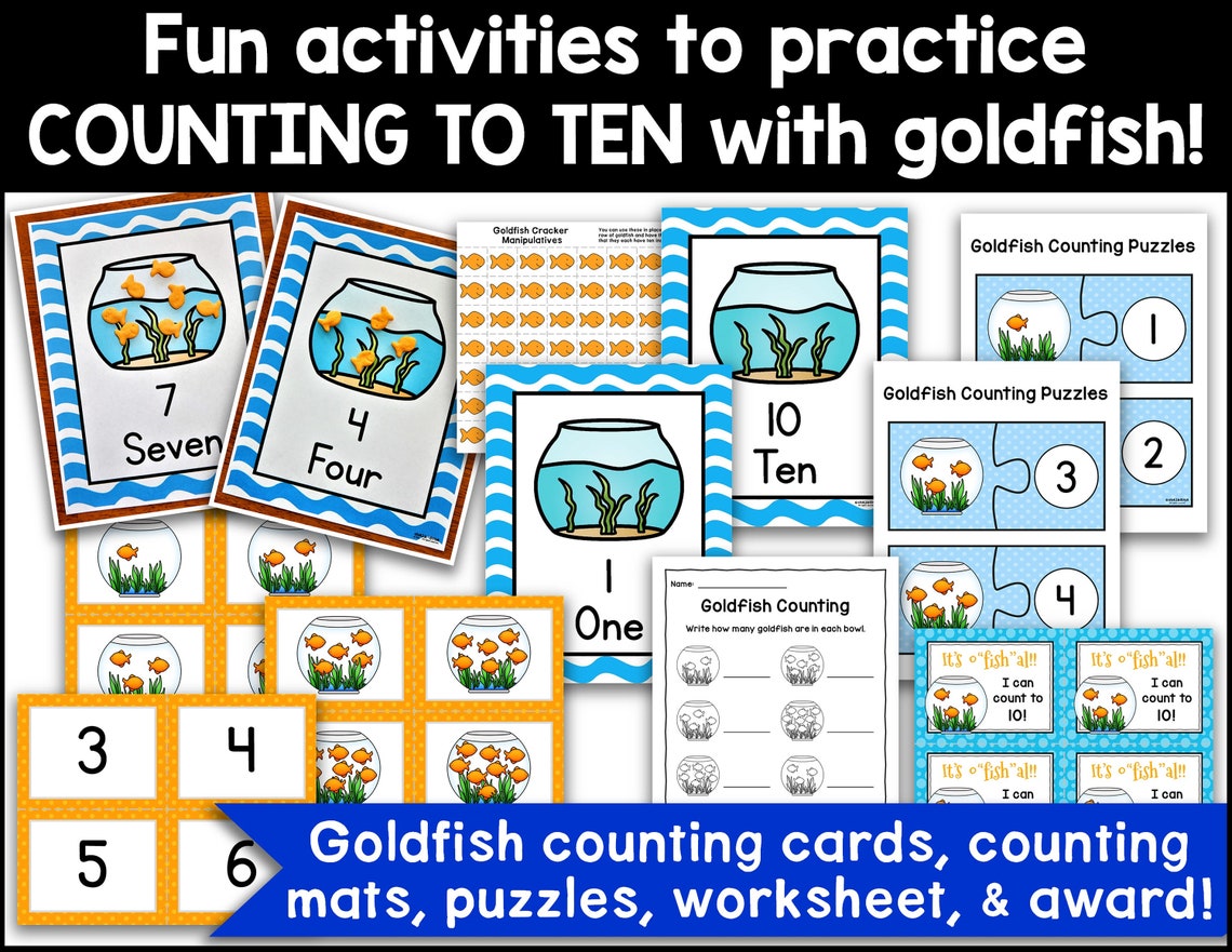 Numbers Goldfish Goldfish Math, Counting to Ten, Addition to Ten, Number Recognition ...