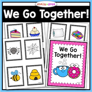 Wat gaat samen, verenigingen maken, we horen bij elkaar, partnerkoppelingskaarten, kleuterschool, kleuterschool, thuisschool, printables, centra