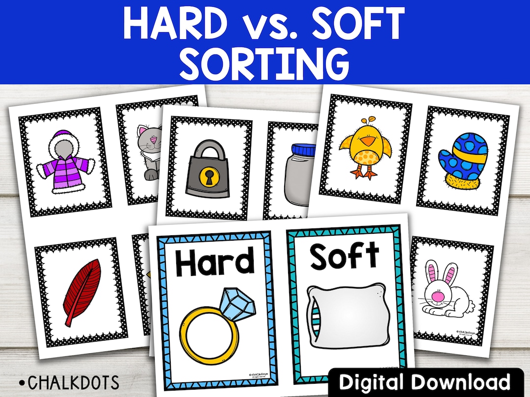 Hard and Soft Sort Hard Vs Soft Sorting Activity Preschool Etsy Singapore