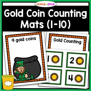 St. Patricks Day Zählmatten, Zahlenmatten, Spielteigmatten, Zahlen 1-10, Vorschulmathematik, Vorschulaktivität, Homeschool, Ausdrucke