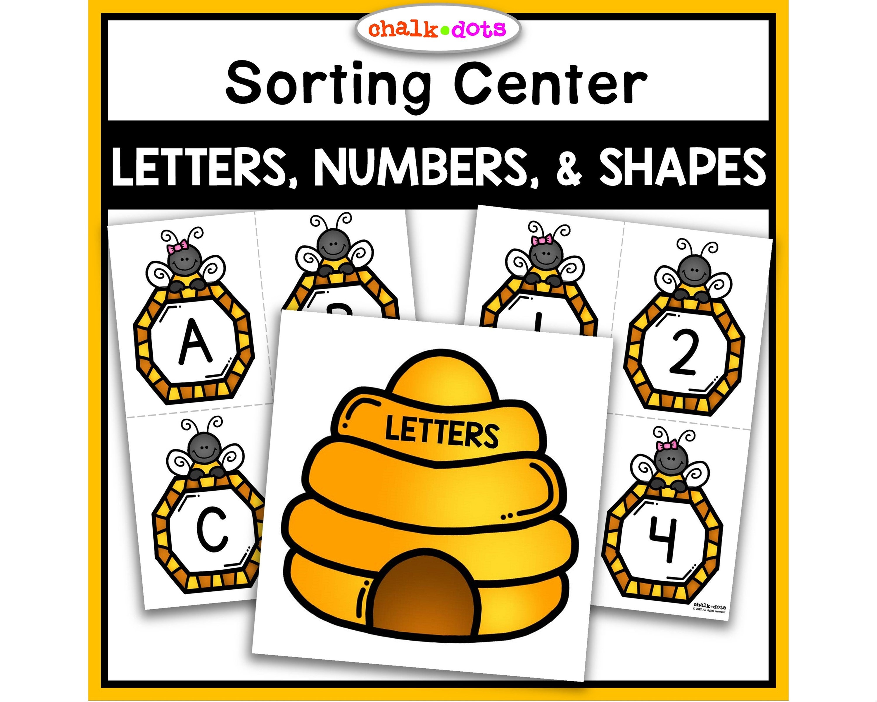 Letters, Numbers, and Shapes Sort, Sorting Activity, Letter Cards ...