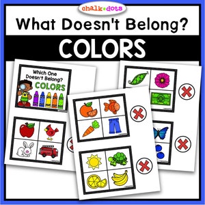 Attività sul colore, Quale colore non appartiene, Riconoscimento del colore, Cosa non appartiene, Prima infanzia, Scuola materna, Scuola domiciliare, Stampabili