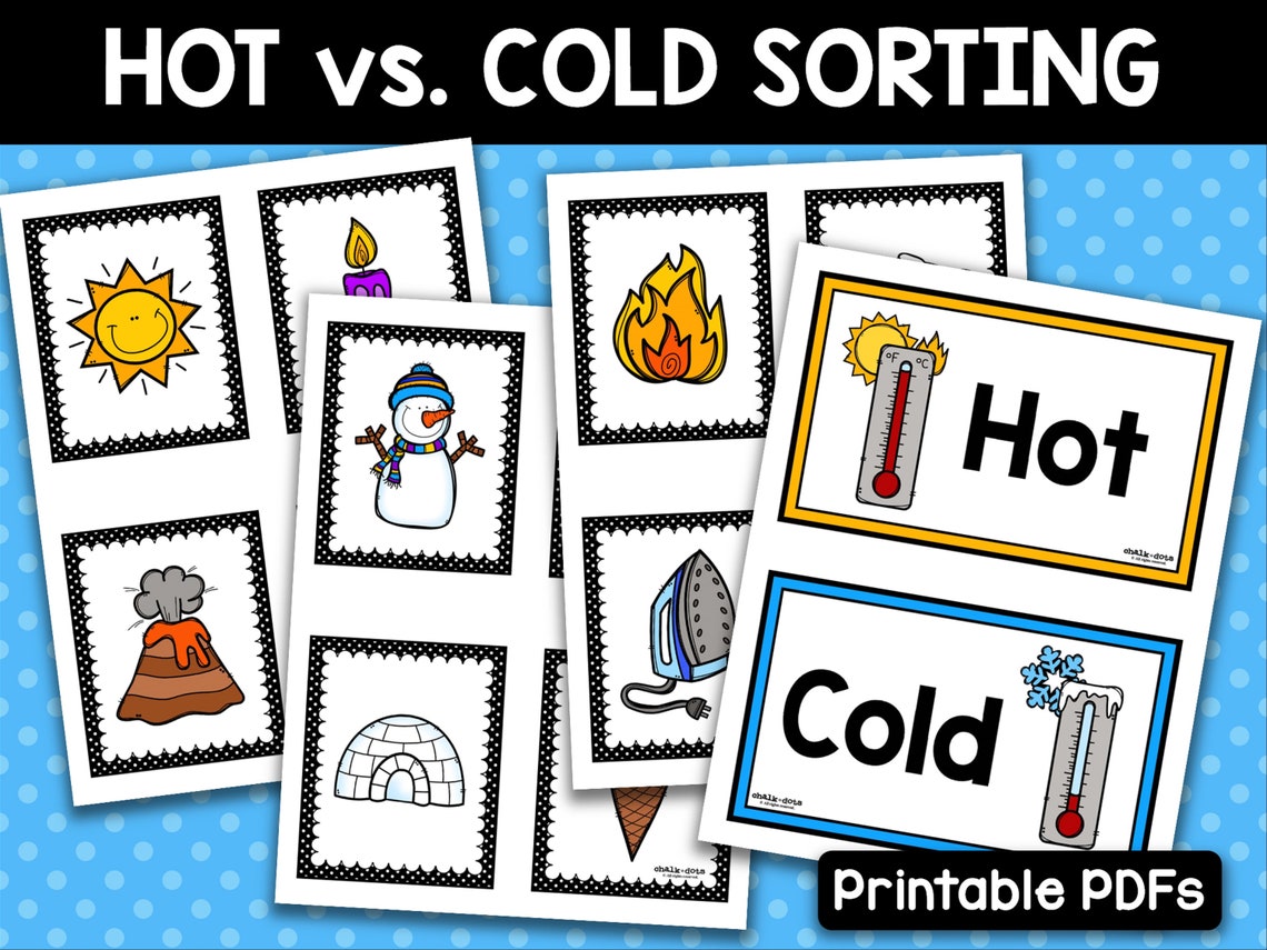 Hot vs. Cold Sort Hot and Cold Sorting Hot Weather Clothing Etsy