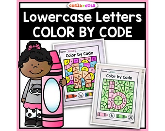 Lowercase Letter Recognition, Color by Code, Lowercase Letters, Alphabet Printables, Preschool, PreK, Kindergarten, Homeschool, Printables
