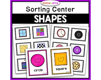 Shape Sorting, Shape Recognition, Sorting Shapes, Preschool, PreK, Kindergarten, Homeschool, Math Center, Circle Time, Printables