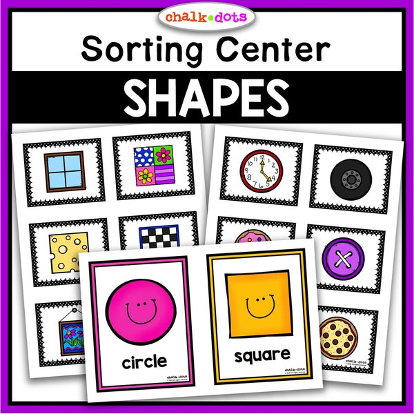 Shape Sorting, Shape Recognition, Sorting Shapes, Preschool, PreK, Kindergarten, Homeschool, Math Center, Circle Time, Printables