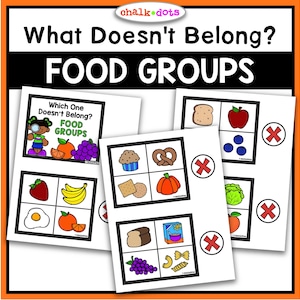Food Groups, Healthy Eating, Nutrition Activity, Which Food Doesn&#39;t Belong, What Doesn&#39;t Belong Game, Printables, Educational, Homeschool
