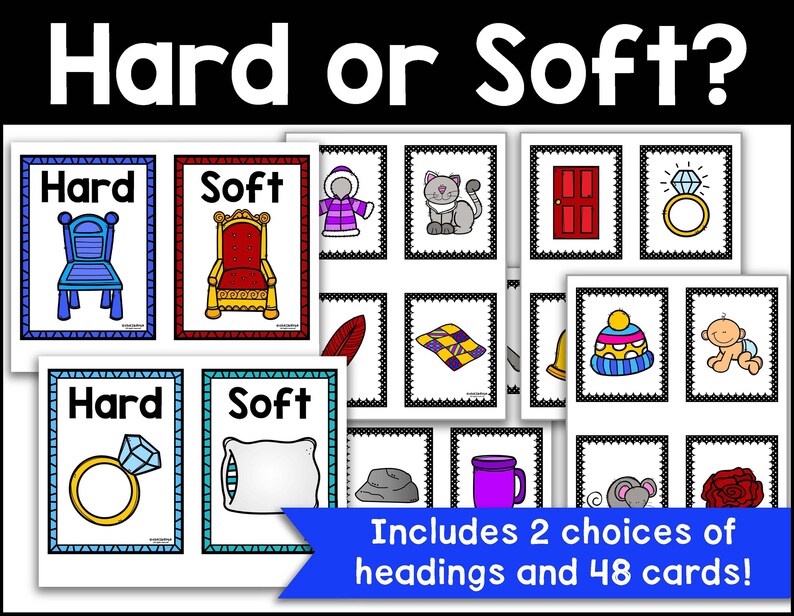 Hard and Soft Sort, Hard Vs Soft Sorting Activity, Preschool, Prek