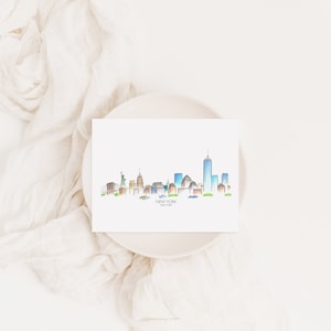 New York Greeting Card Set With Envelopes - New York, NY Stationary - Thank You Cards - Blank Cards - 12 or 24 Set - Customizable