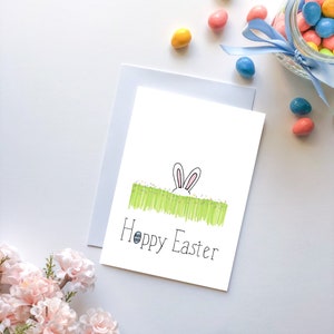 Hoppy Ostern Karte und Umschlag - Osterhase Karte - Ostergeschenk - Einzel- oder Set von 4
