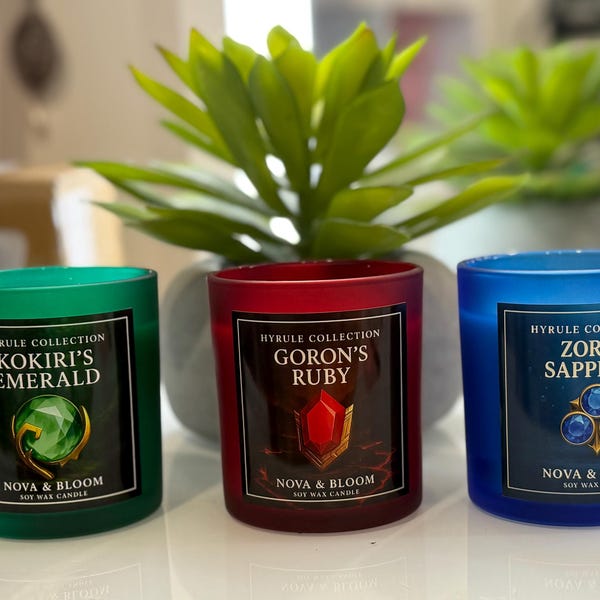 Zelda Inspired Candle: Hyrule Collection, Premium Plant Based Sand Wax