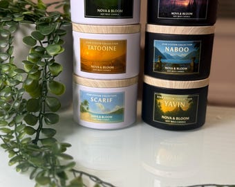 Star Wars Inspired Soy Candle – Planet Fan Art, 8oz Tin Fast Ship!