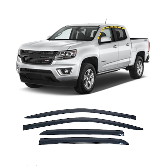 Rain Guards for Chevrolet Colorado Crew Cab 2015 2022 4pcs Smoke