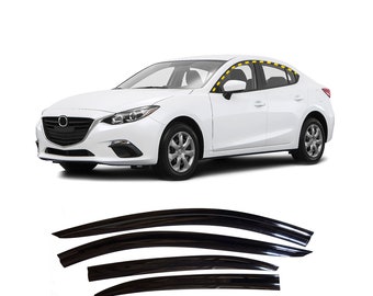 Pare-pluie pour Mazda3 Hatchback 2014-2018 (4 pièces) style ruban adhésif teinté fumée