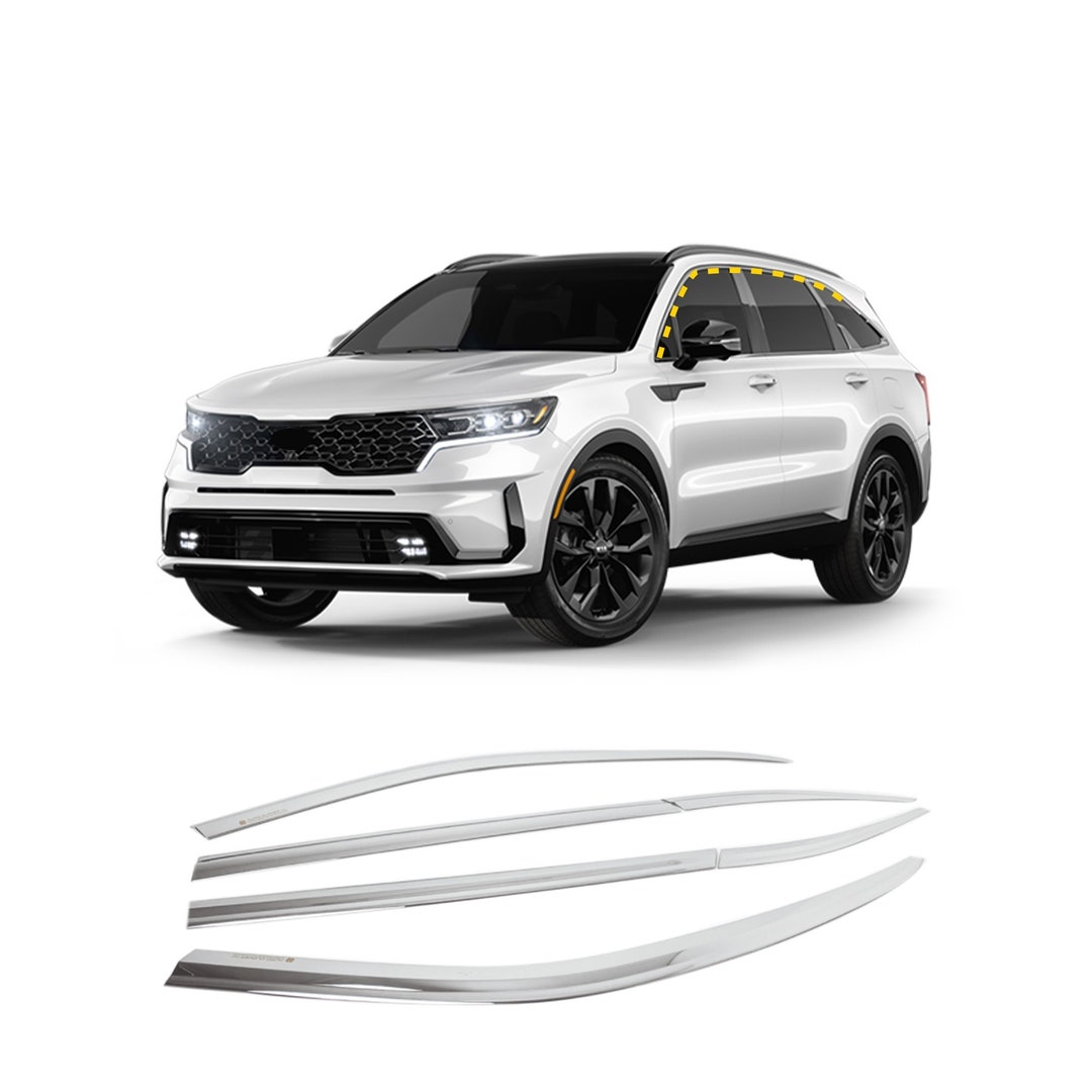 Rain Guards for Kia Sorento 20212022 6pcs Chrome Finish Tapeon Style