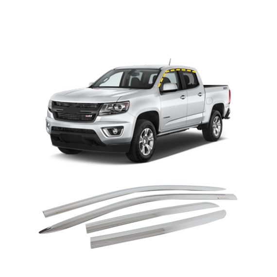 Rain Guards for Chevrolet Colorado Crew Cab 2015 2022 4pcs Chrome