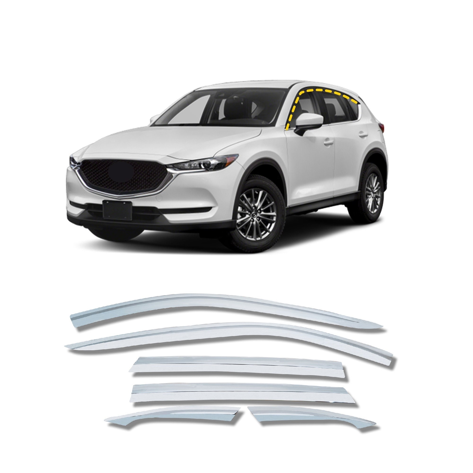 Goodyear Shatterproof in-Channel Window Deflectors for Mazda CX-5 2017-2024,  Rain Guards, Window Visors for Cars, Car Accessories, Vent Deflector, 4 pcs  - GY007703 