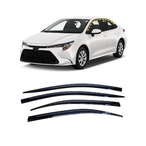 Rain Guards for Toyota Corolla Sedan 2020-2024 (4PCs) Smoke Tinted Tape-On Style