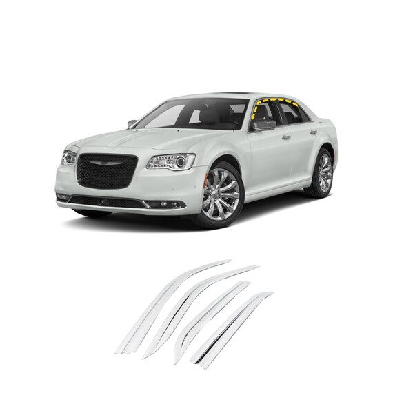 Rain Guards for Chrysler 300C 2011 2023 4pcs Chrome Finish Tape on